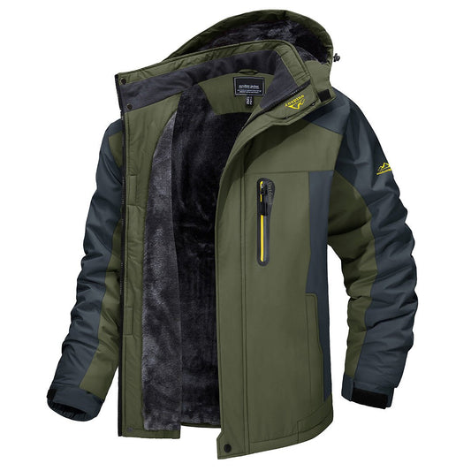 Wasserdichte Herren Outdoor-Jacke Windbreaker Funktionsshell Schwarz - Norvielle