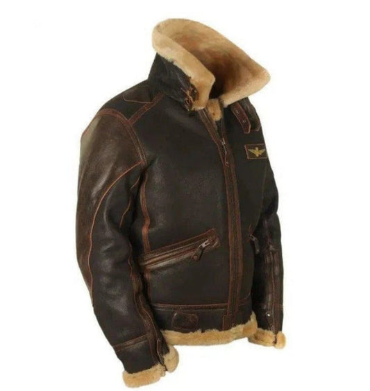 Herren Lederjacke Dicke Vintage Optik Braun - Norvielle