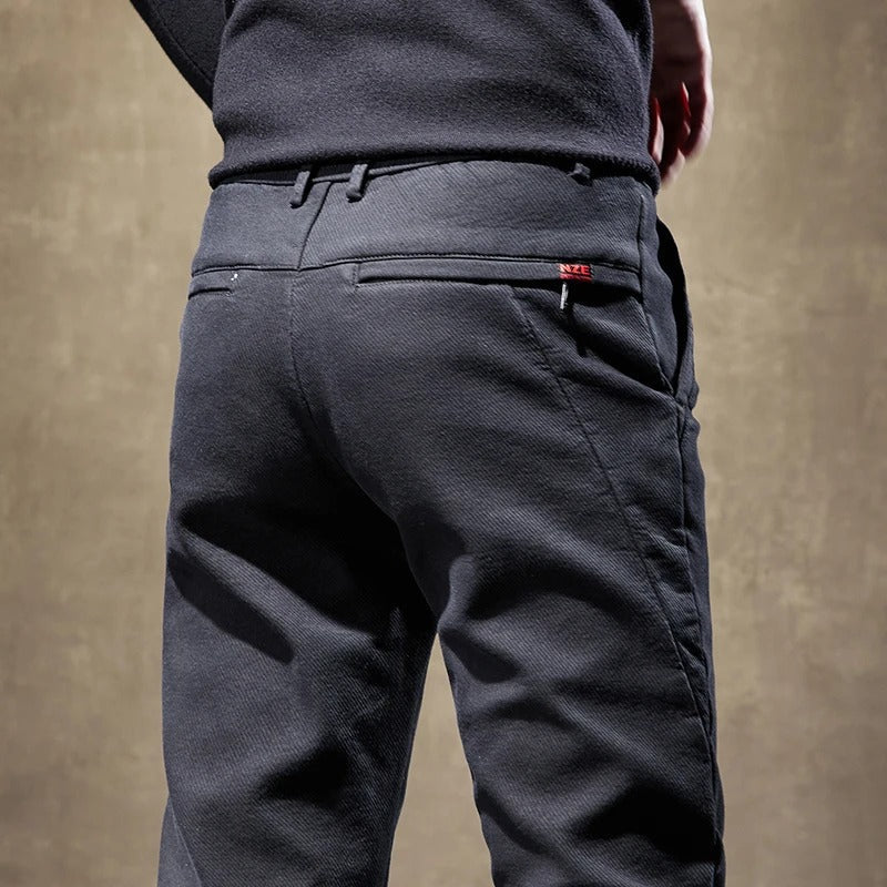 Herren Cordhose Slim Fit Fleece-Futter Warm