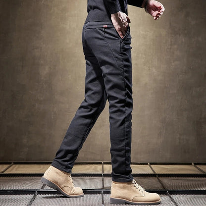Herren Cordhose Slim Fit Fleece-Futter Warm