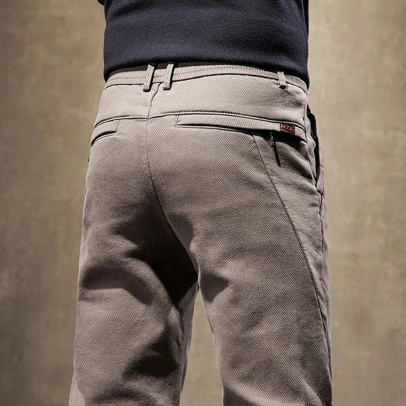 Herren Cordhose Slim Fit Fleece-Futter Warm