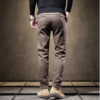 Herren Cordhose Slim Fit Fleece-Futter Warm