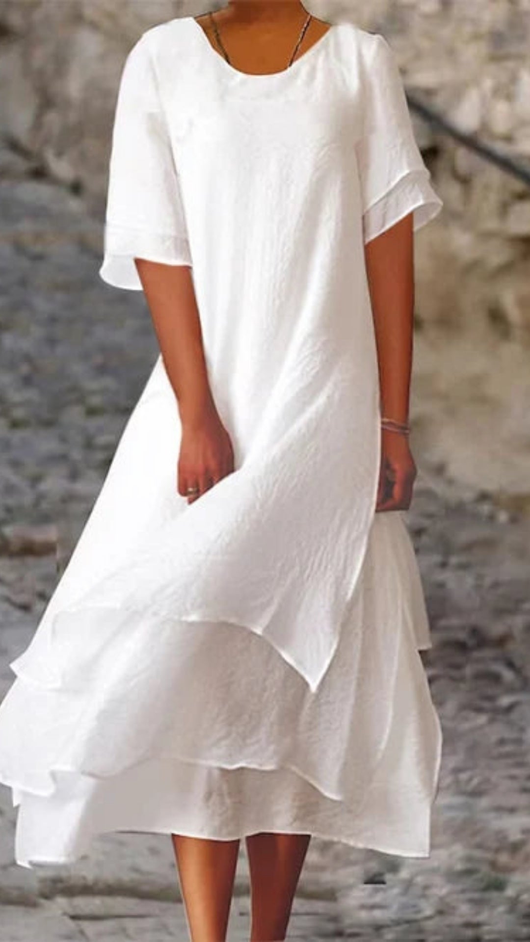 Damen Midi-Abendkleid Mehrlagiger Saum Elegantes Kleid - Norvielle