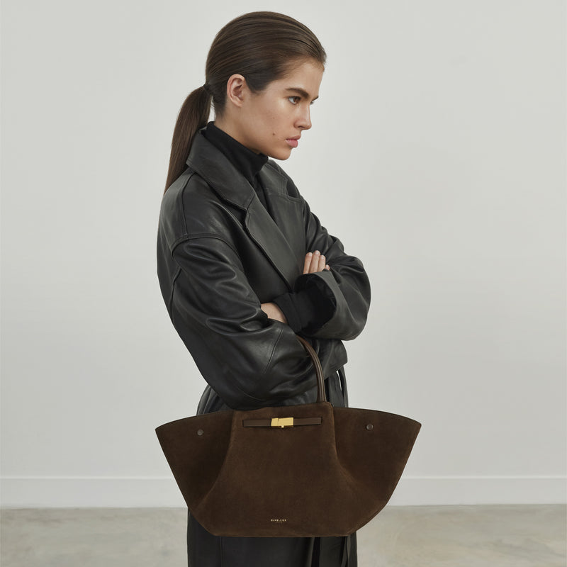 Leder Tote Firenze aus Wildleder Elegant Braun - Norvielle
