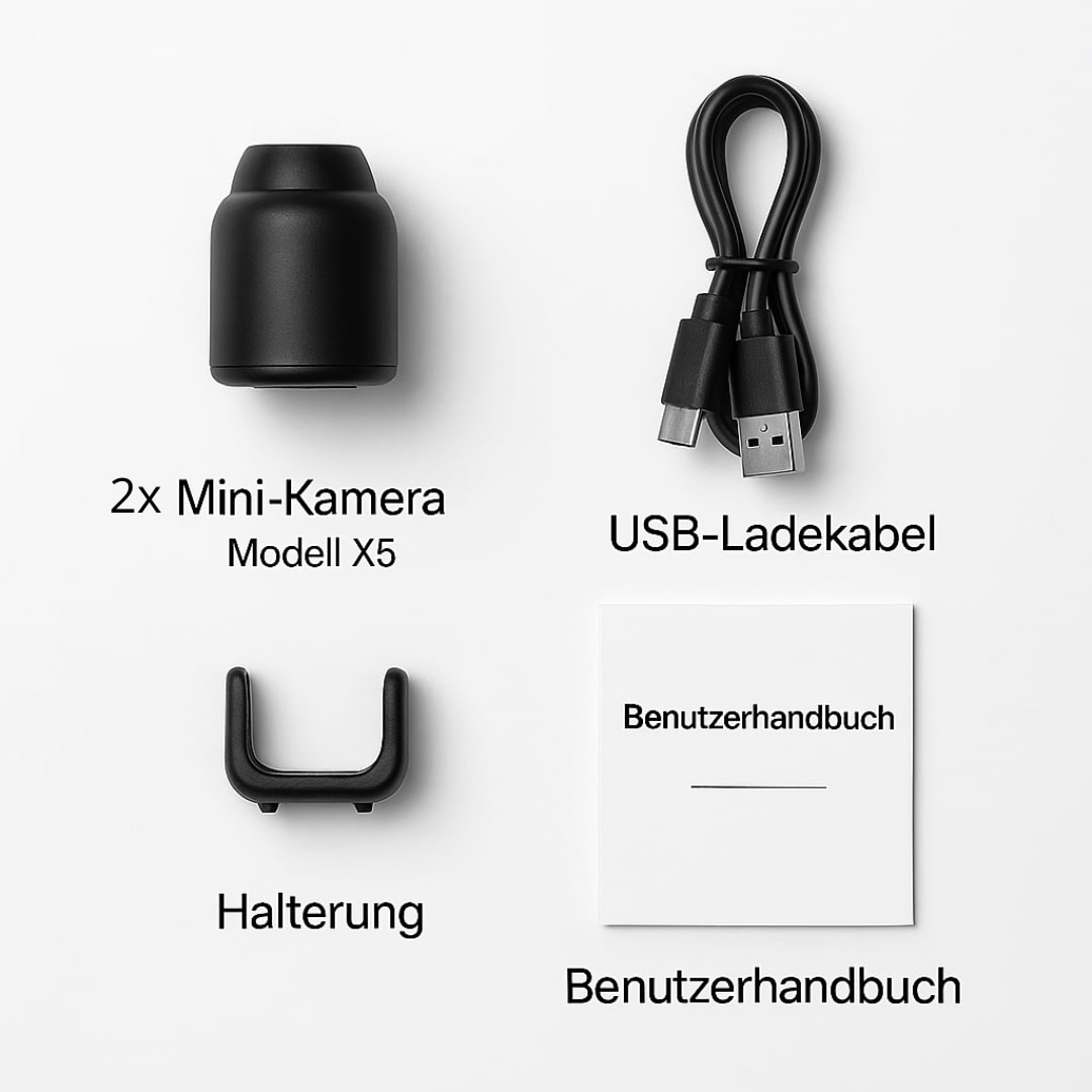 Kleine HD-Kamera mit Bewegungserkennung und App-Steuerung