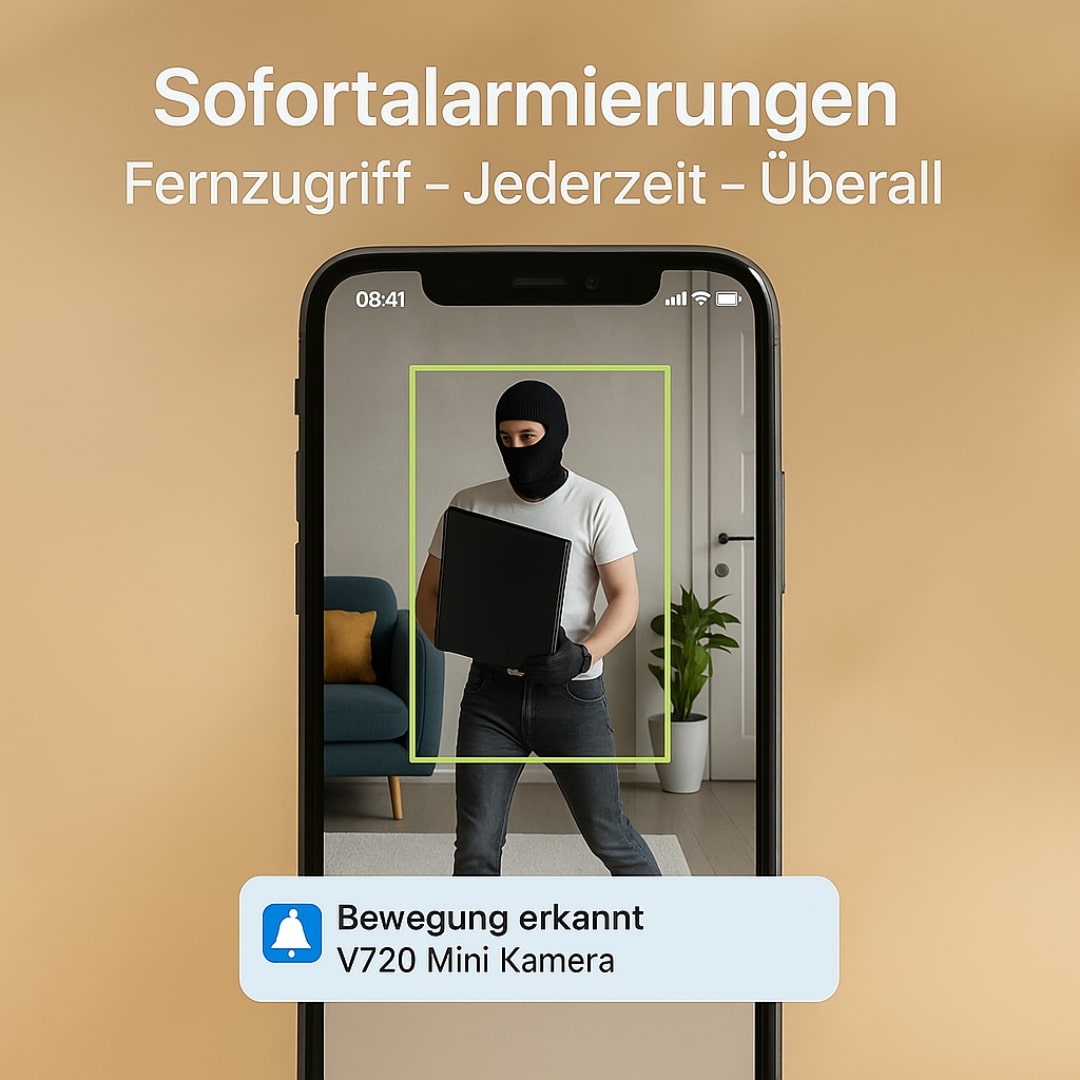 Kleine HD-Kamera mit Bewegungserkennung und App-Steuerung