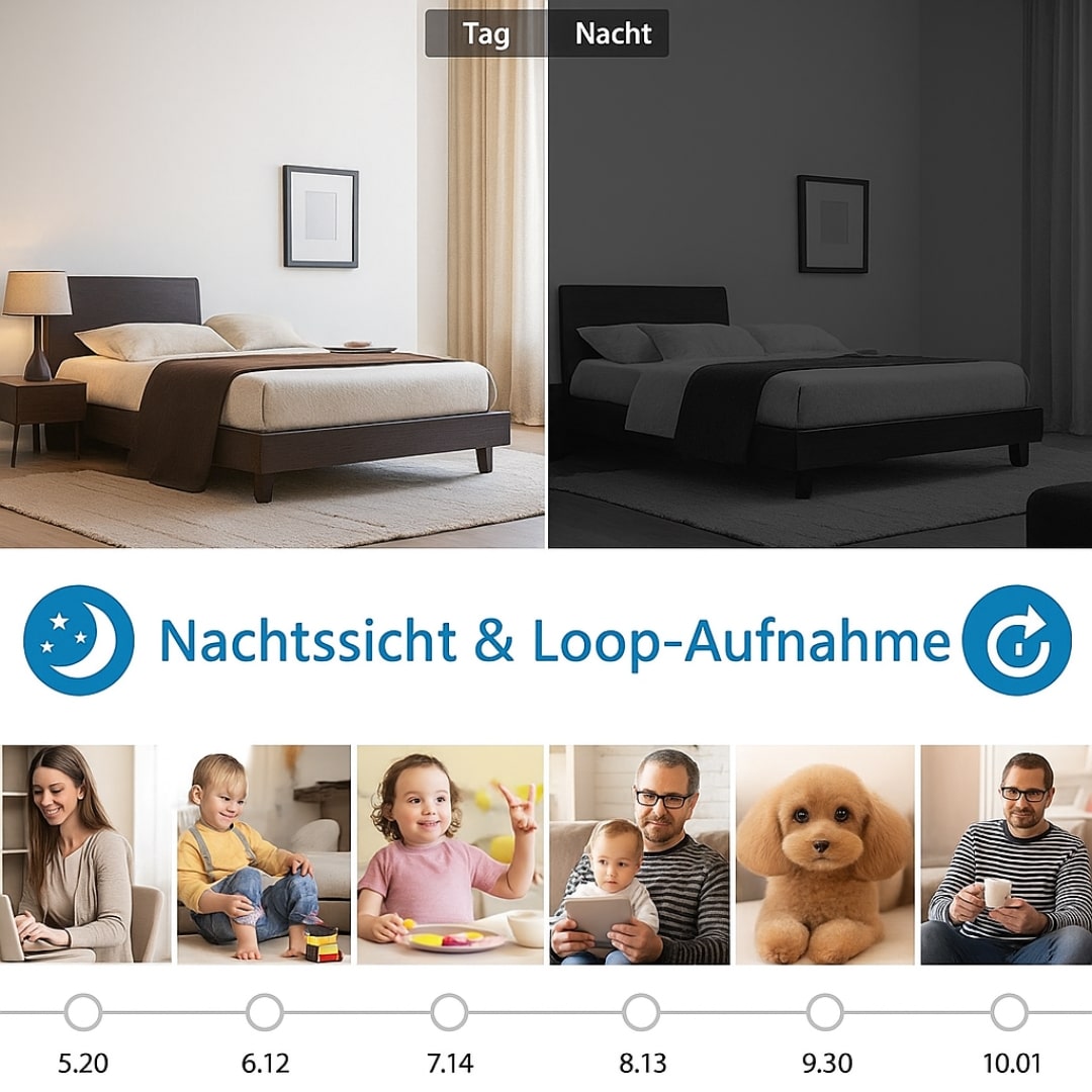 Kleine HD-Kamera mit Bewegungserkennung und App-Steuerung