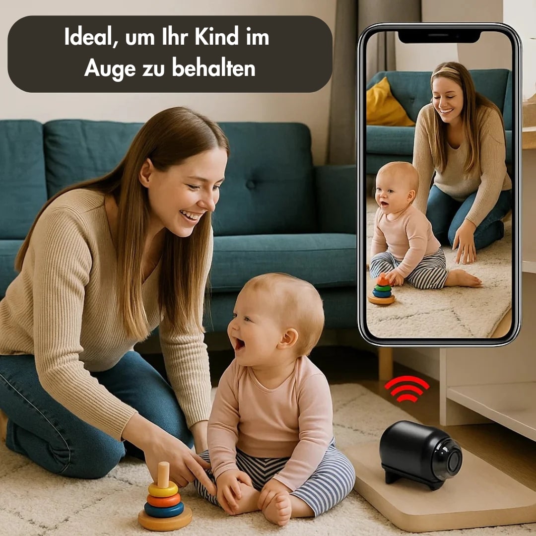 Kleine HD-Kamera mit Bewegungserkennung und App-Steuerung