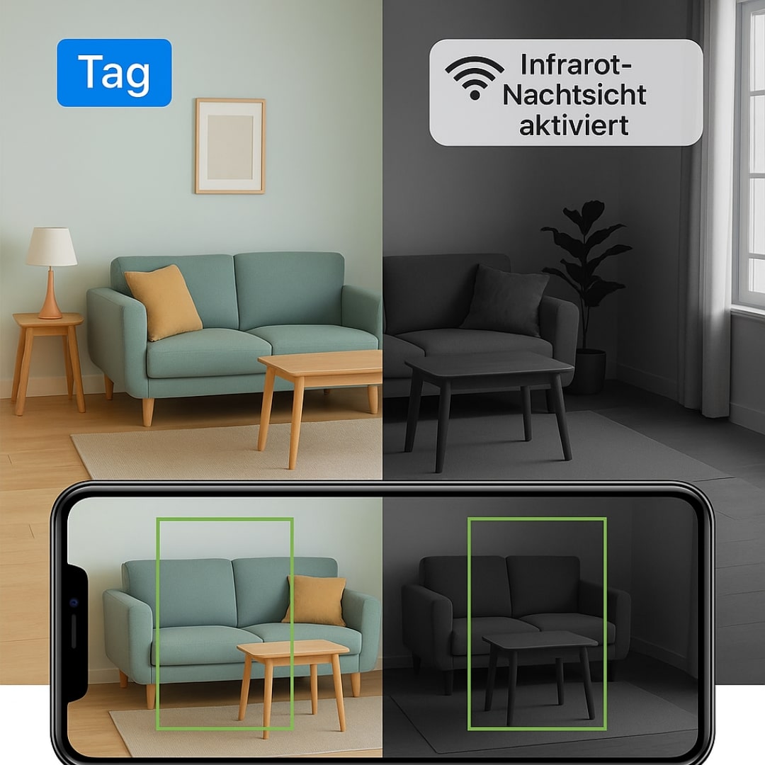 Kleine HD-Kamera mit Bewegungserkennung und App-Steuerung