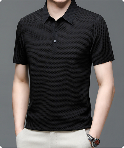 Morten Herren Poloshirt Mesh Atmungsaktiv Weiß