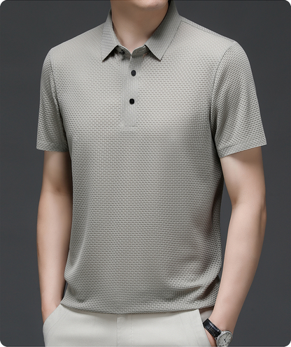 Morten Herren Poloshirt Mesh Atmungsaktiv Weiß