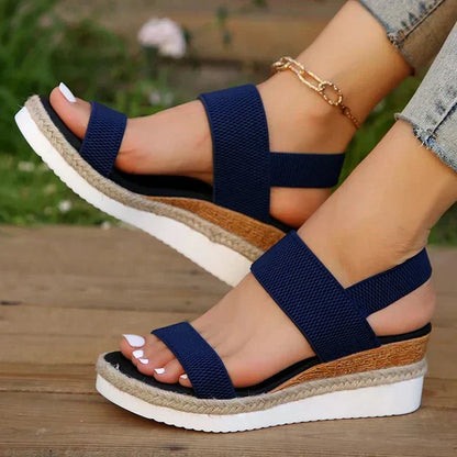 Damen Orthopädische Plattform Sandalen Kreuzriemen