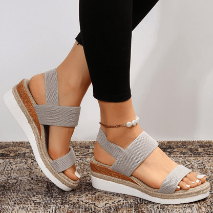 Damen Orthopädische Plattform Sandalen Kreuzriemen