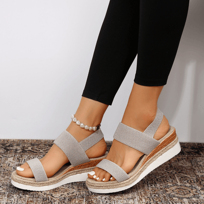 Damen Orthopädische Plattform Sandalen Kreuzriemen