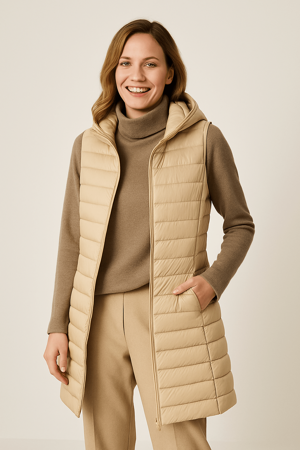 Damen Steppweste Kapuze Modern Komfortdesign - Norvielle