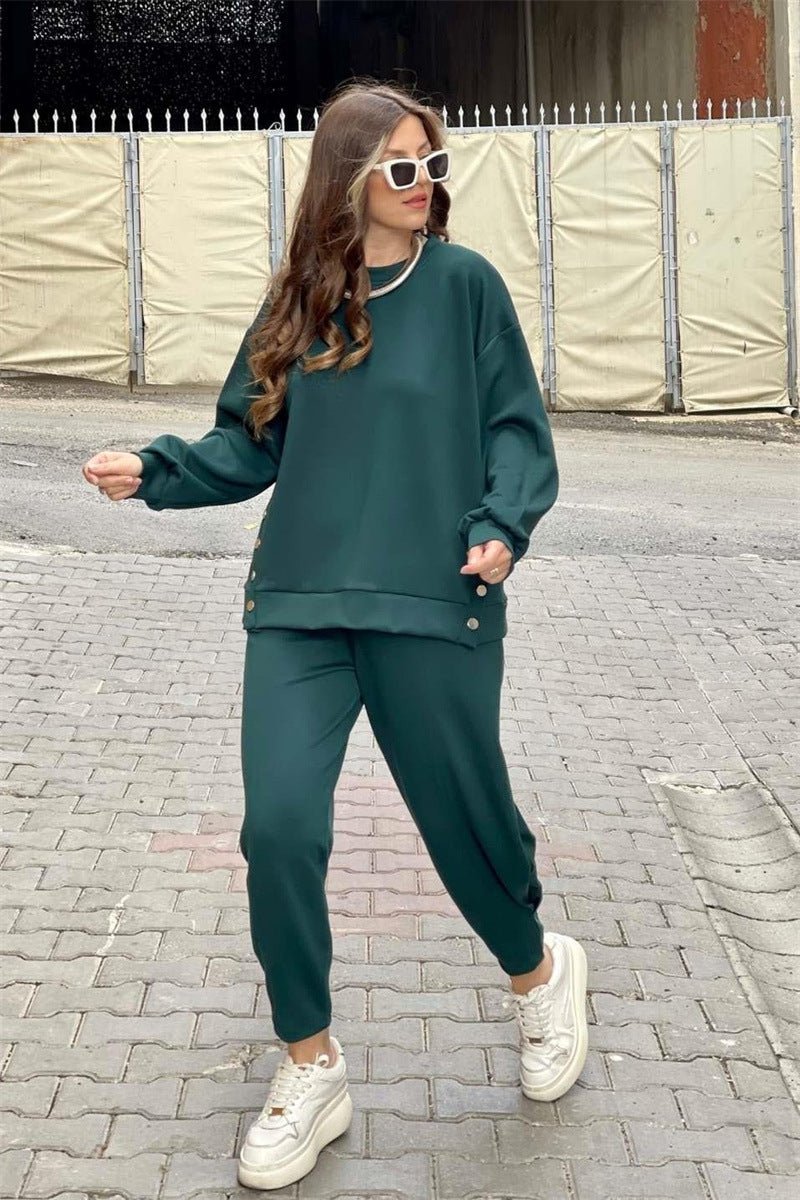 Herren Zweiteiler Oversize Pullover Joggerhose Grau