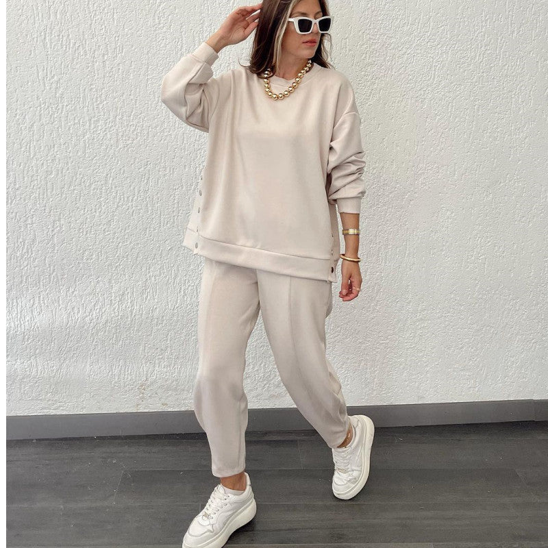 Herren Zweiteiler Oversize Pullover Joggerhose Grau - Norvielle