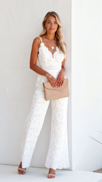 Eleganter Damen Jumpsuit Spitze