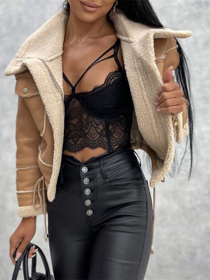 Damen Winterjacke Fleece Kuschelig
