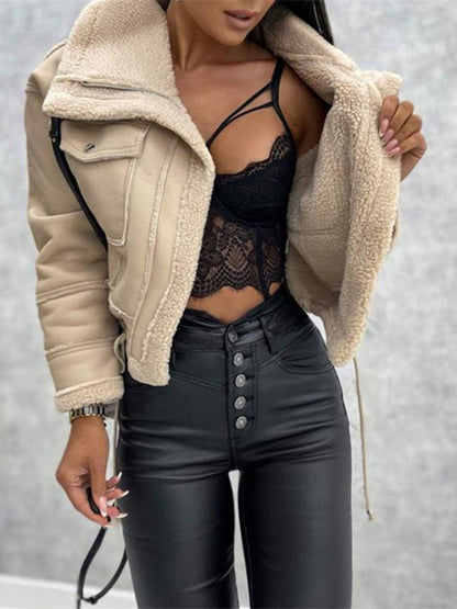 Damen Winterjacke Fleece Kuschelig