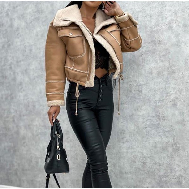 Damen Winterjacke Fleece Kuschelig