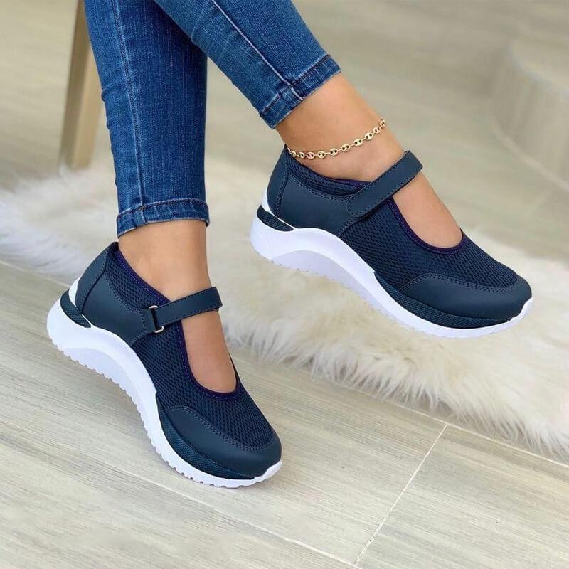 Damen Sneaker Mesh Klettverschluss
