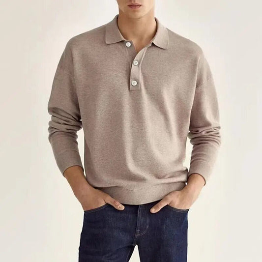 Norvielle Herren Langarm-Poloshirt Klassisch - Norvielle