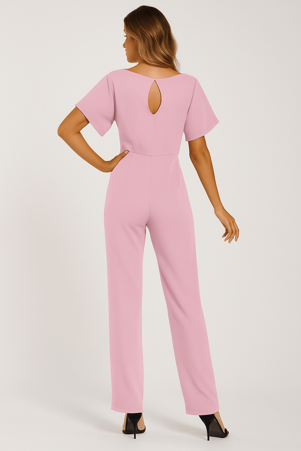Damen Jumpsuit Taillengürtel Figurbetont