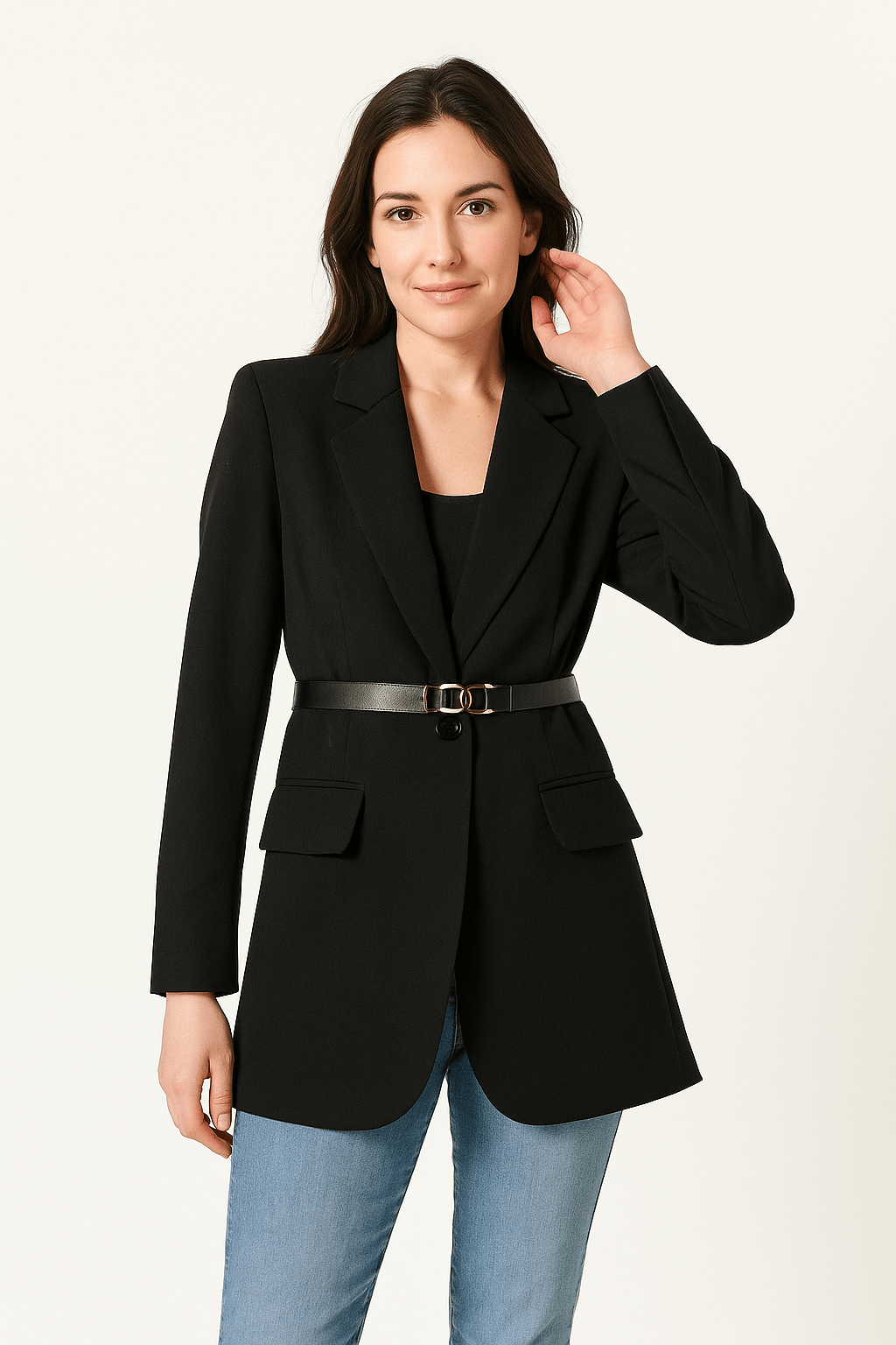 Damen Blazer Tailliert Gürtel