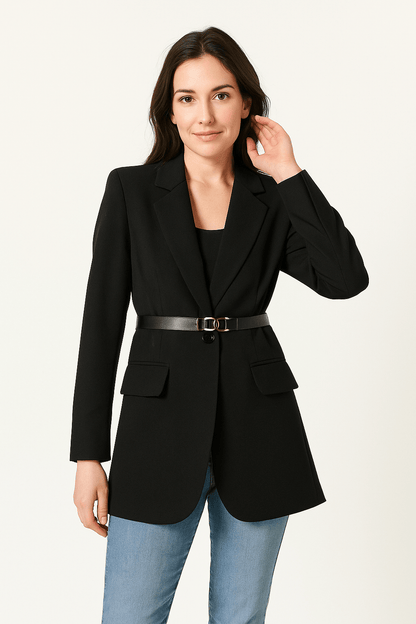 Damen Blazer Tailliert Gürtel