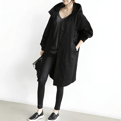 Damen Trenchcoat Wetterfest mit Kapuze