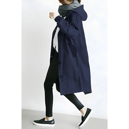 Damen Trenchcoat Wetterfest mit Kapuze