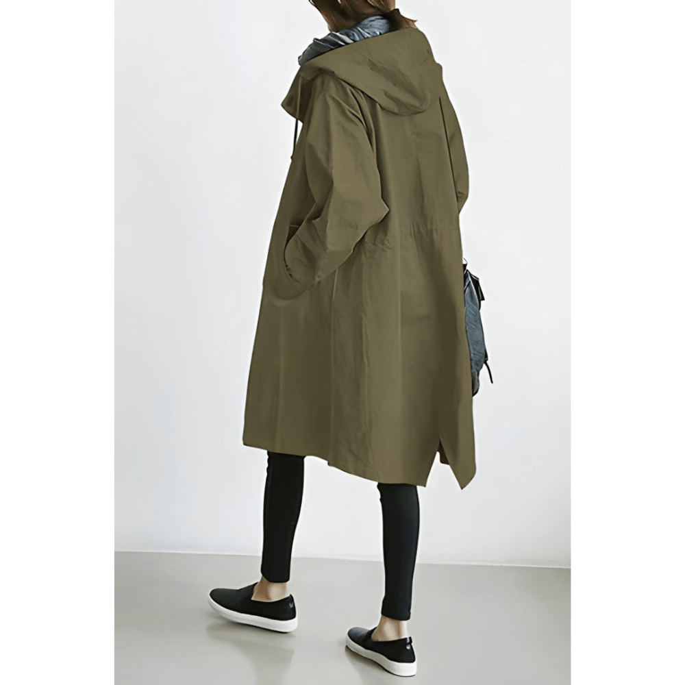 Damen Trenchcoat Wetterfest mit Kapuze