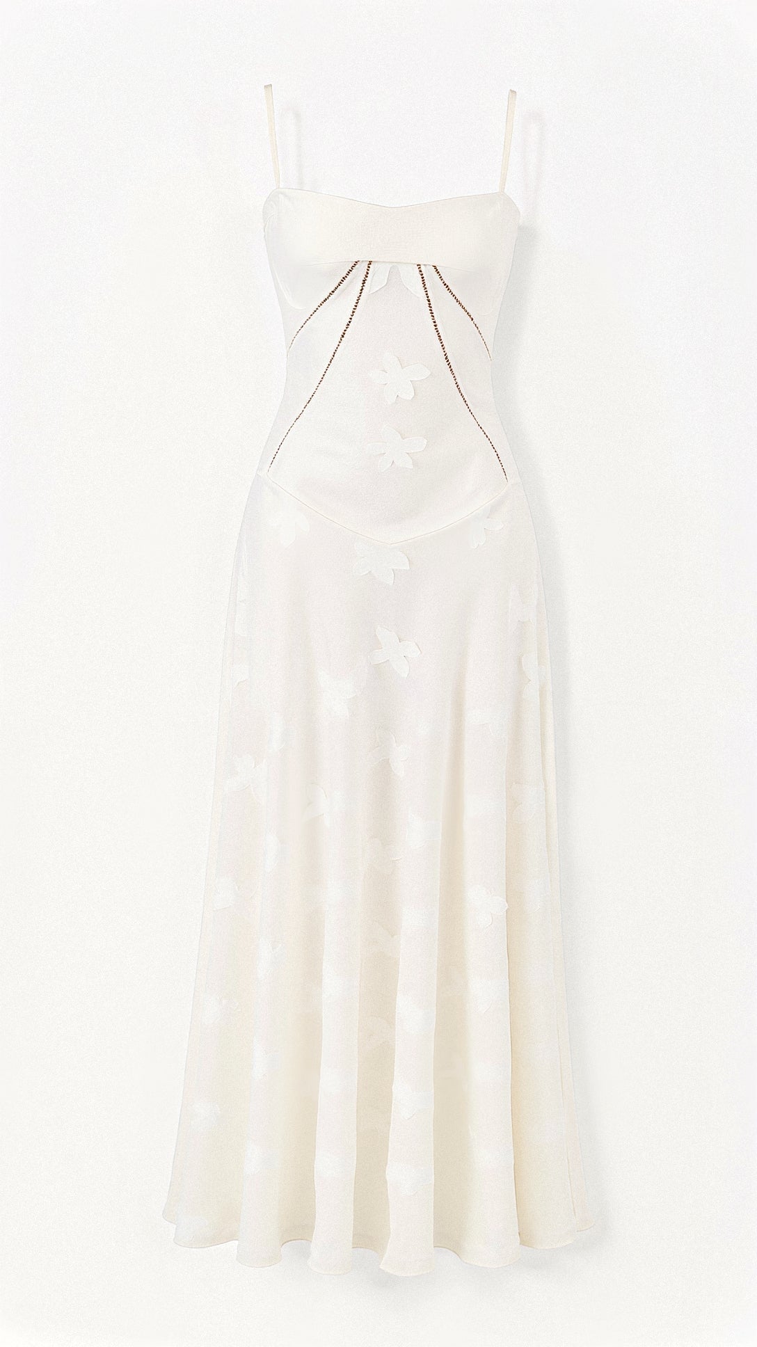 Weißes Maxikleid Schmetterlingsmuster Ibiza Stil Damen