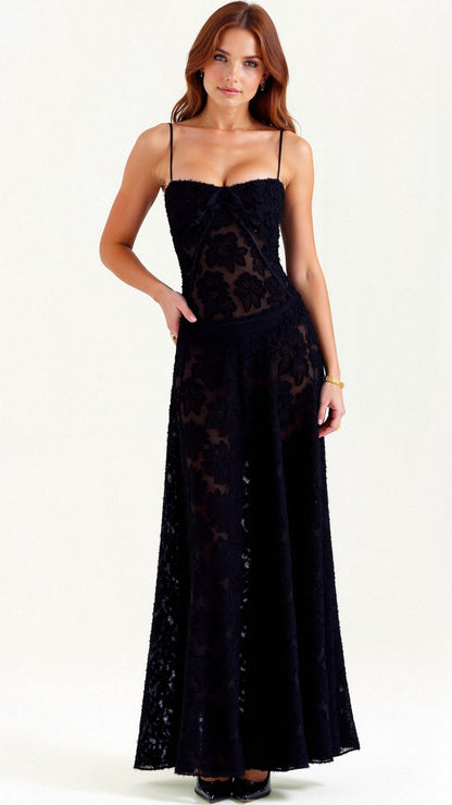 Weißes Maxikleid Schmetterlingsmuster Ibiza Stil Damen