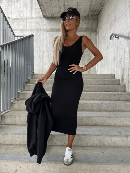 Damen Zweiteiler Set Cropped Pullover Midirock Urban Style