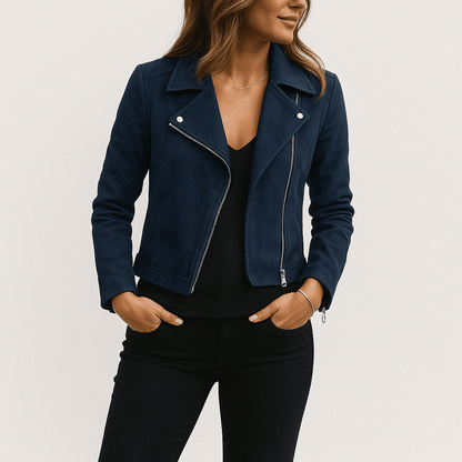 Mathilde Damen Bikerjacke Wildlederoptik