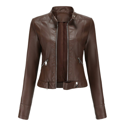 Damen Bikerjacke Tailliert Leder