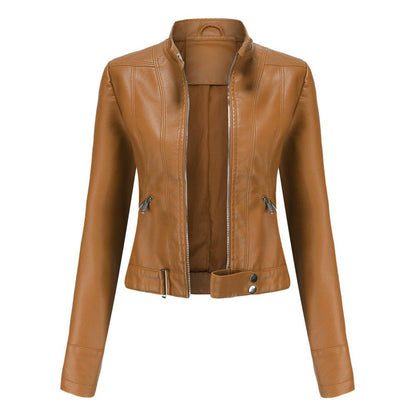Damen Bikerjacke Tailliert Leder