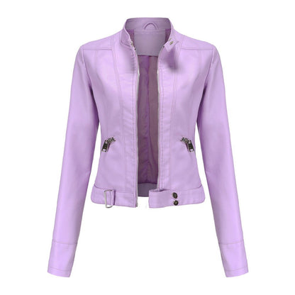 Damen Bikerjacke Tailliert Leder