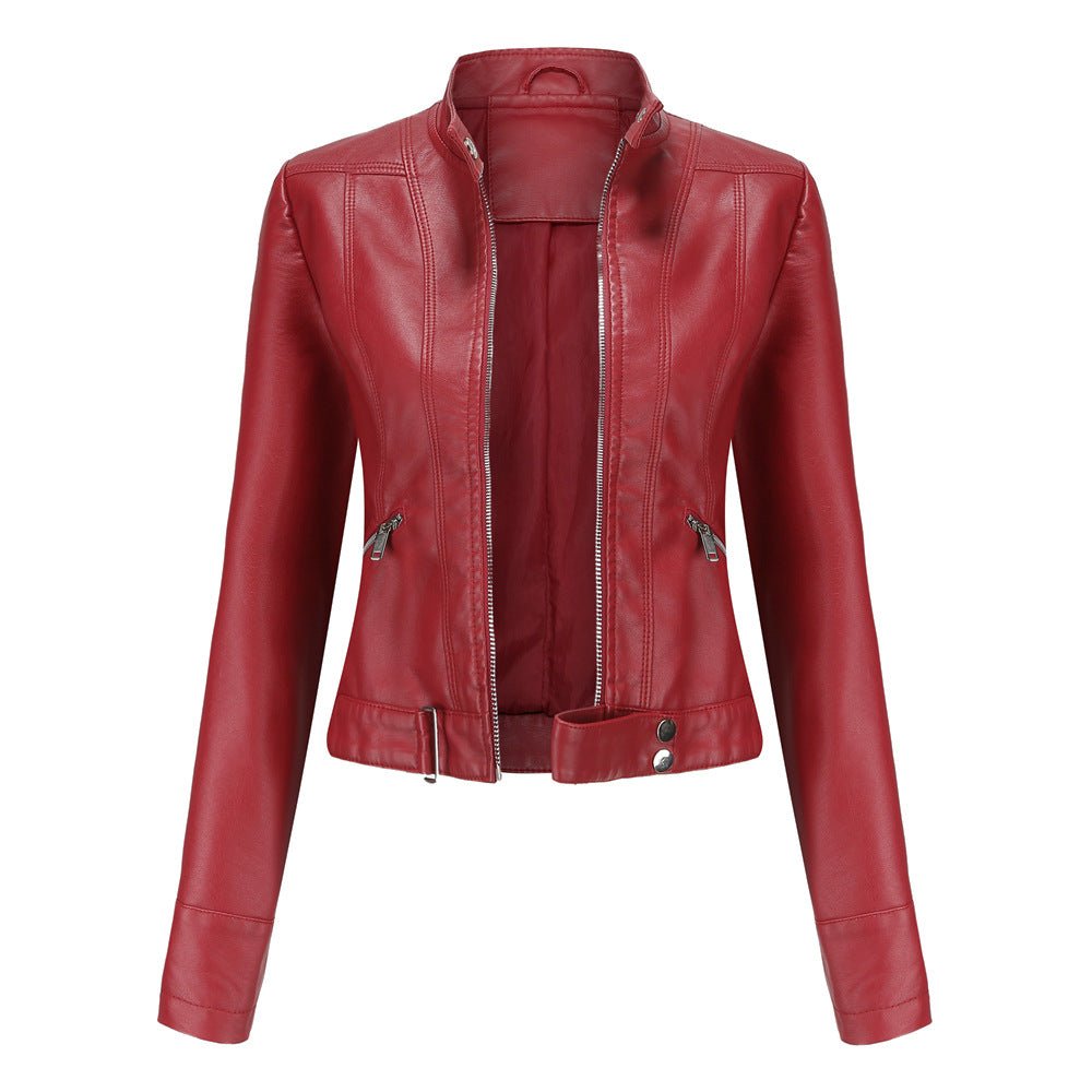 Damen Bikerjacke Tailliert Leder