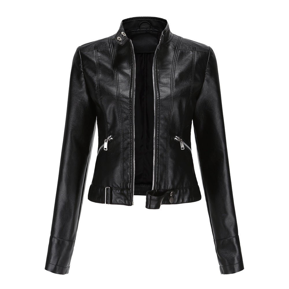 Damen Bikerjacke Tailliert Leder