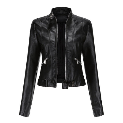 Damen Bikerjacke Tailliert Leder