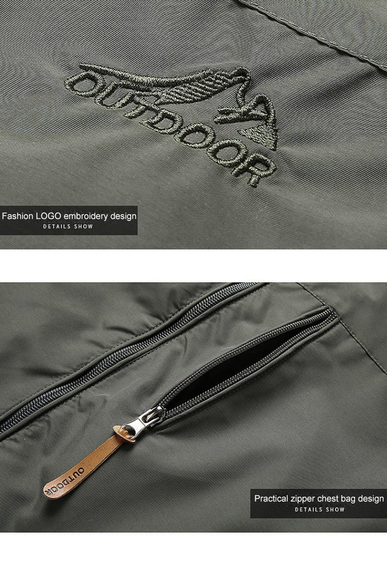 Outdoor-Jacke Herren Regulär Fit Wasserabweisend Verstellbare Kapuze