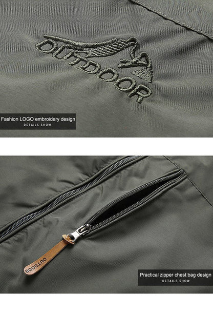 Outdoor-Jacke Herren Regulär Fit Wasserabweisend Verstellbare Kapuze