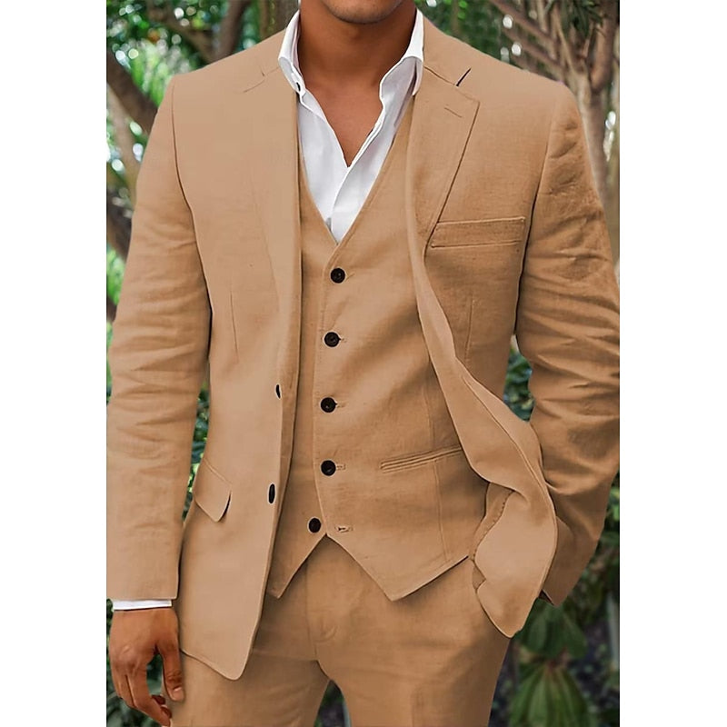 Herren Anzug 3-teilig Blazer Weste Hose
