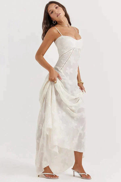 Weißes Damen Maxi-Sommerkleid Trendig