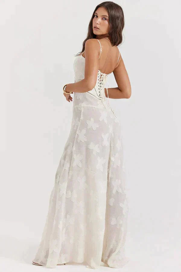 Weißes Damen Maxi-Sommerkleid Trendig