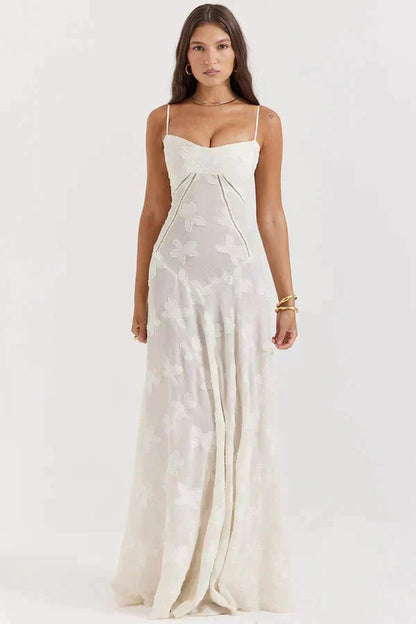 Weißes Damen Maxi-Sommerkleid Trendig