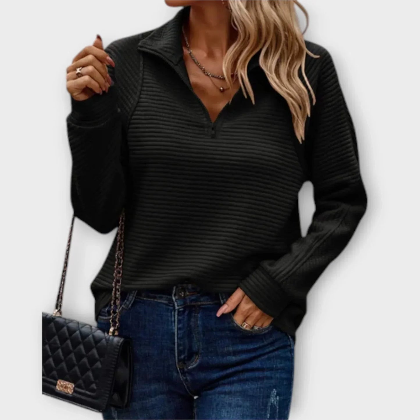 Gisela Damen Halb-Zip Pullover